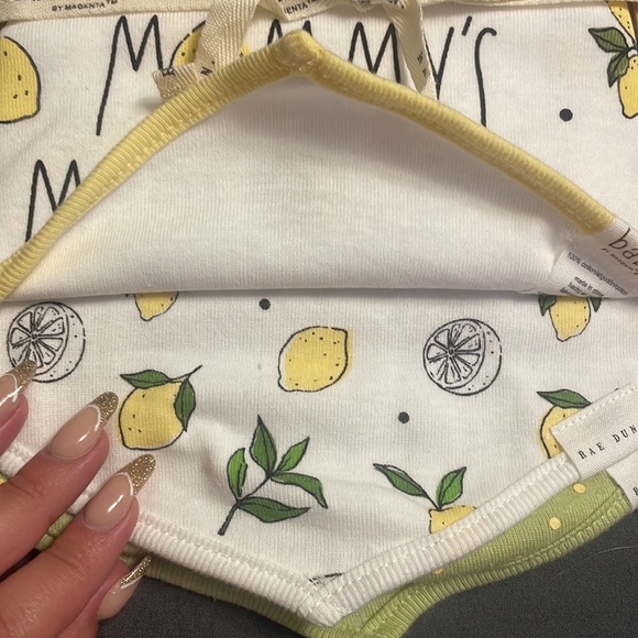 Lemon Theme Baby Bibs Rae Dunn Baby - Picture 3 of 5